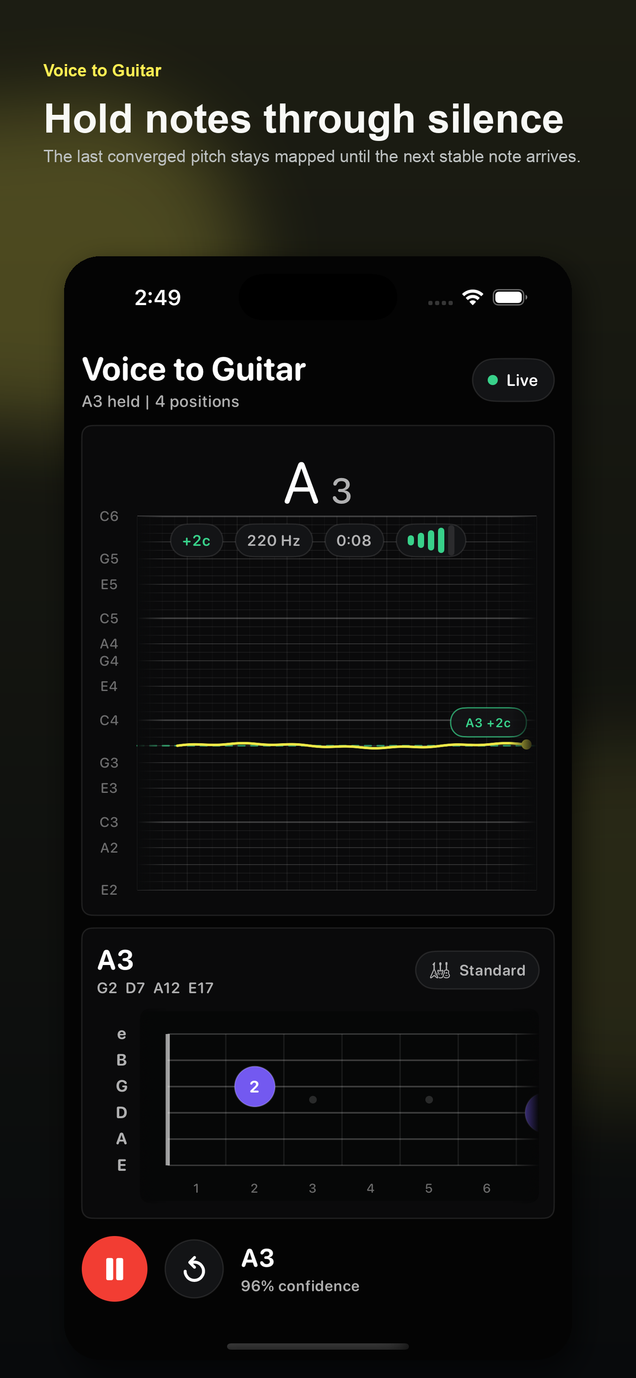 Held note through silence screenshot